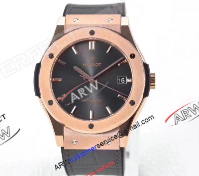 WWF Factory Hublot Classic Fusion Super Clone Rose Gold Grey Dial Watch